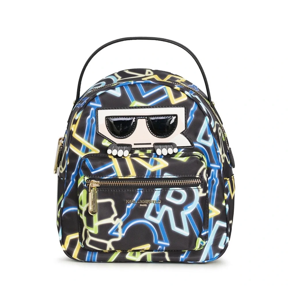 Karl Lagerfeld Paris Amour Neon Letters Black Mini Backpack OS NWT